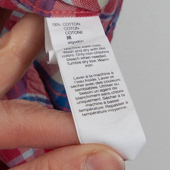 Gap Slim Fit Plaid Short Sleeve Button Front Shirt Mens Large - Picture 4 of 6